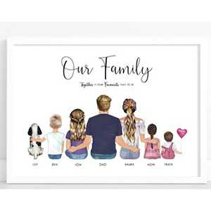 Personalised Family Portrait- Best Birthday Gift For Mother