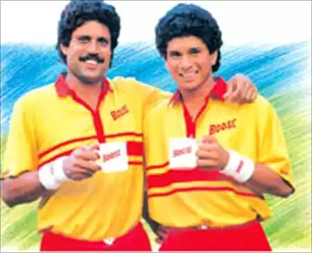 Sachin Tendulkar and Kapil Dev in Boost Ad