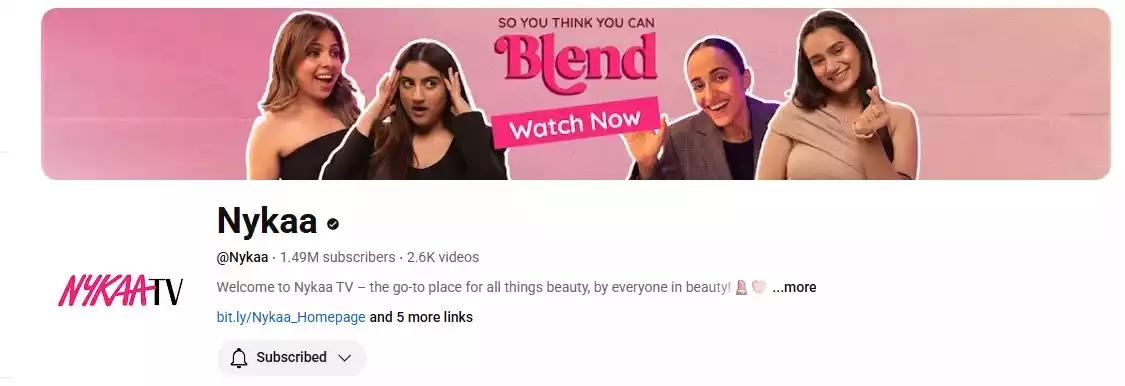 Nykaa's Youtube Channel