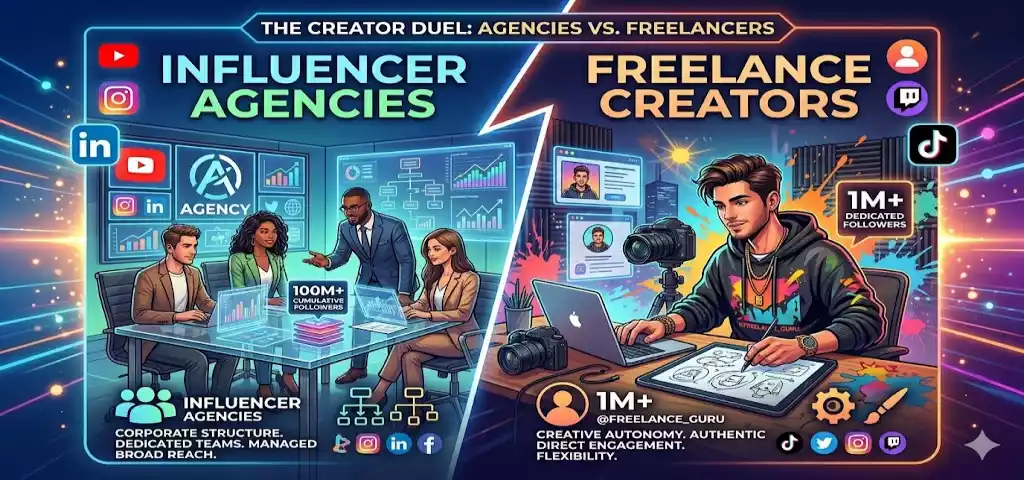 Influencer Agencies vs Freelance Creators